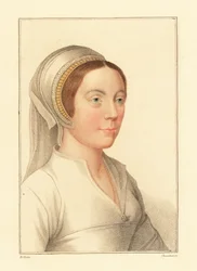 Mujer no identificada, corte del rey Enrique VIII.,1812 (grabado)