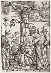 Cristo en la cruz con María, San Juan, María Magdalena y San Esteban, 1505