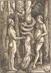 Adán y Eva con la serpiente