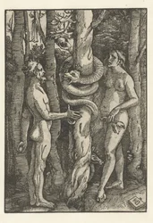 Adán y Eva con la serpiente
Tentación
