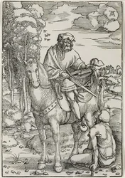 San Martín compartiendo su capa