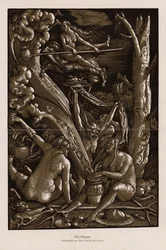 El sábado de las brujas (grabado en madera)