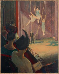Grupo de trapecio en el varieté