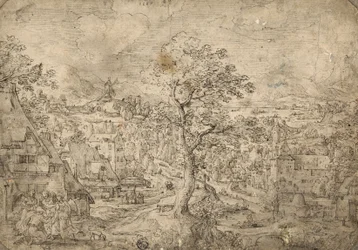 Paisaje con Abraham y ángeles, 1567