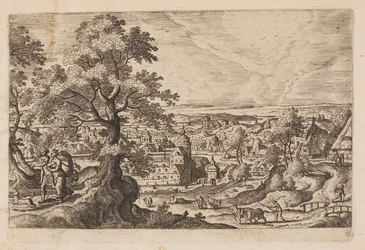 Lámina 16, de Paisajes con escenas del Antiguo y Nuevo Testamento y las Metamorfosis de Ovidio