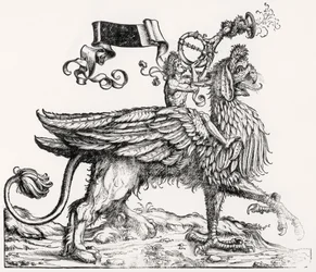 Un Grifo Montado, de la Procesión Triunfal de Maximiliano, c.1516-18
