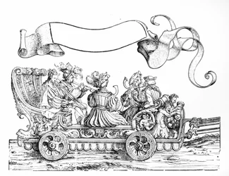 Una escena de la Procesión Triunfal de Maximiliano, c.1516-18