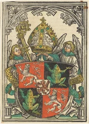 El escudo de armas de Wigeleus von Fröschel, obispo de Passau