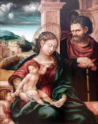 Alemán: Die Heilige Familie mit dem kleinen Johannes La Sagrada Familia con San Juan Bautista de niño