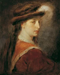 Dama con sombrero emplumado