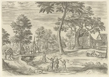 Vista de Eggevoort Eggevoort (título sobre el objeto) Lugares de interés del área de Bruselas (título de la serie)