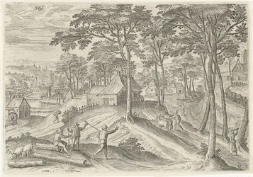 Vista del establo Estable (título en objeto) Lugares de interés del área de Bruselas (título de la serie)