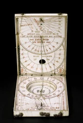Reloj de sol con brújula de tableta, Nuremberg, 1574