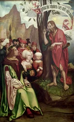 San Juan Bautista predicando ante Herodes, del Tríptico de San Juan, 1514