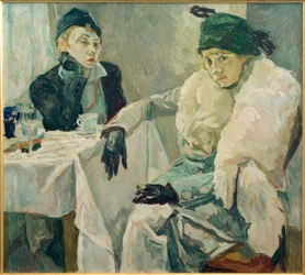 Dos damas en el café