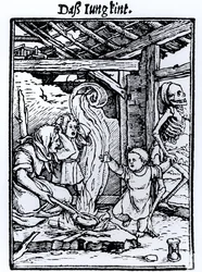 La Muerte llevándose a un niño, de la serie 