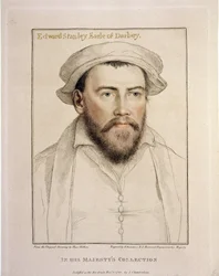 Edward Stanley Conde de Derby (1508-1572) grabado por Francesco Bartolozzi (1727-1815) 1793
