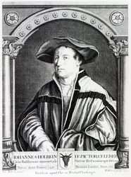 Hans Holbein el Joven, grabado por Bartholomaus Huebner, 1790