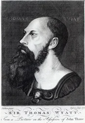 Retrato de Sir Thomas Wyatt el Joven (c.1521-54) grabado por Ogborn, 1775