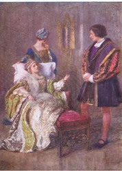 Los malos modales de los hombres viven en el bronce: sus virtudes las escribimos en el agua (Rey Enrique VIII), de Las Obras Completas de Shakespeare publicadas por George Harrap & Co Ltd, 1920s