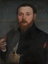Retrato de un noble con un halcón