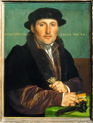 Retrato de un joven comerciante, probablemente el patricio de Nuremberg Hans von Muffel, de 28 años (pintura sobre madera de roble)