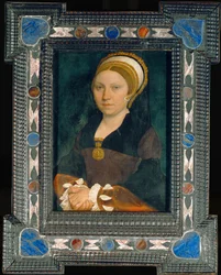 Retrato de una dama inglesa, después de 1540 (pintura sobre madera de roble)