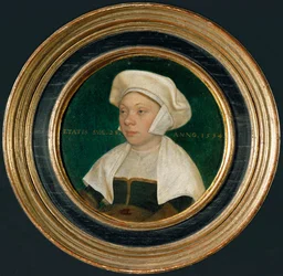 La esposa de un cortesano del rey Enrique VIII (pintura sobre madera)