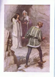 ¿Qué es? ¿un espíritu? (La Tempestad), de Las Obras Completas de Shakespeare publicadas por George Harrap & Co Ltd, 1920s