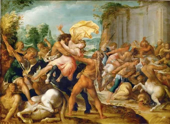 Hércules libera a Dejaneira del centauro Eurión (cobre)
