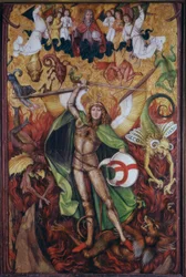 La caída del infierno: el arcángel Miguel lucha contra Lucifer (en inglés, Archangel Michael fighting Lucifer)