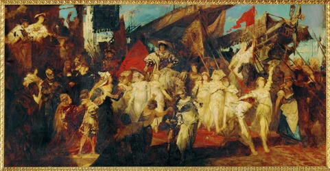Entrada del emperador Carlos V en Amberes ... (pintura sobre lienzo)