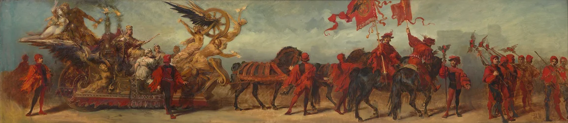 Boceto del desfile de 1879: los ferroviarios