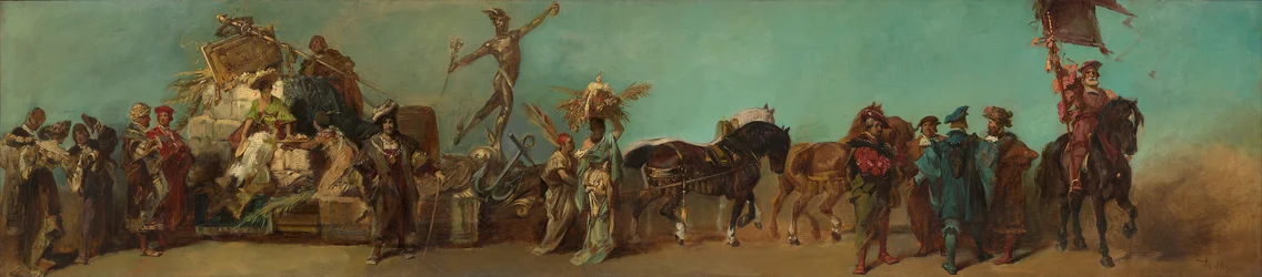 Boceto para el desfile de 1879: la cooperativa de mayoristas