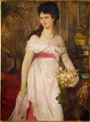 Dama de blanco ... (pintura sobre lienzo)