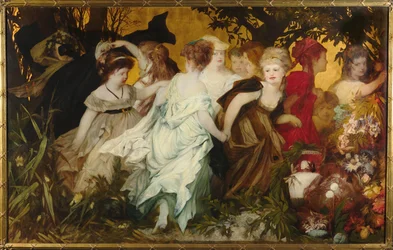 Amoretti moderno, tríptico, panel izquierdo, 1868