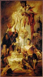 Escena de sacrificio ... (pintura sobre lienzo)