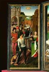Retablo de San Juan Bautista y San Juan Evangelista. Ala izquierda: decapitación de San Juan Bautista (pintura sobre roble)