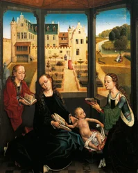 Madonna y Niño en un jardín