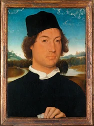 Retrato de un hombre desconocido, con paisaje (jadeante)