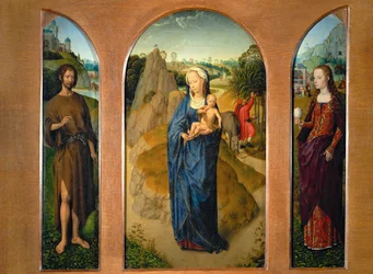 Tríptico con la Virgen y el Niño durante la ...