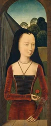 Joven mujer con un clavel