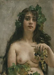 Chica champaña (óleo sobre lienzo)