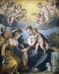 La Virgen y el Niño con el joven Juan Bautista y Santa Catalina