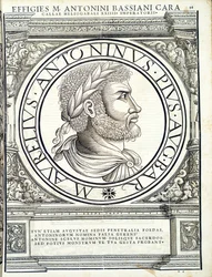 Heliogábalo, ilustración de Imperatorum romanorum omnium orientalium et occidentalium verissimae imagines ex antiquis numismatis