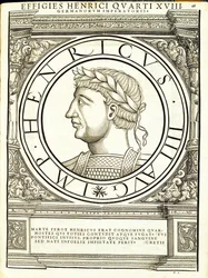 Henricus IIII, ilustración de Imperatorum romanorum omnium orientalium et occidentalium verissimae imagines ex antiquis numismatis