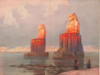 Las estatuas de Memnón frente al templo