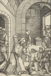 Cristo purificando el templo, de Speculum passionis domini nostri Ihesu Christi, 1507