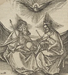 La Santísima Trinidad, de Hymmelwagen auff dem, wer wol lebt, 1517