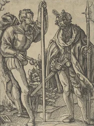 Dos Soldados con Lanza y Alabarda Conversando, ca. 1515